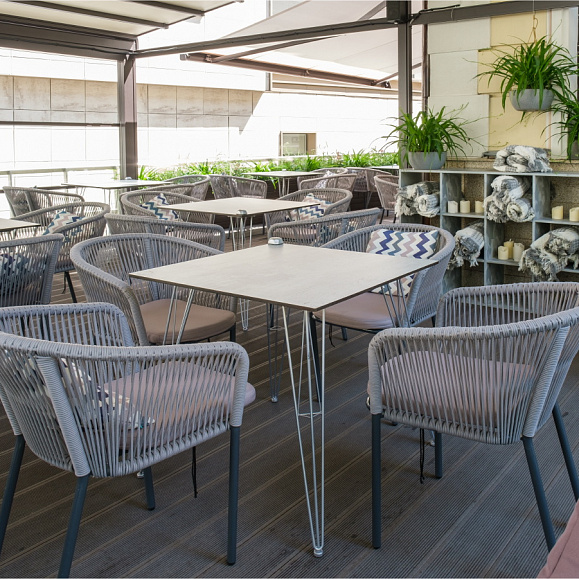 Руссо обеденный стол из HPL квадратный 90х90см, цвет молочный фото 2