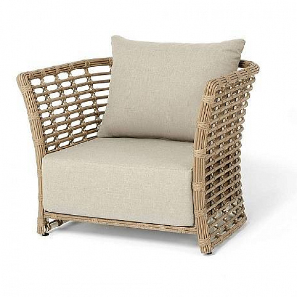 Кресло Валенсия 4SIS из искусственного ротанга, цвет соломенный фото 1