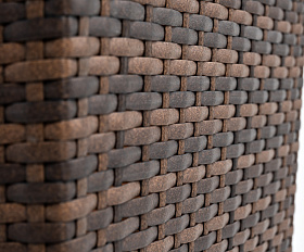 Капучино кашпо для цветов плетеное из искусственного ротанга, цвет коричневый