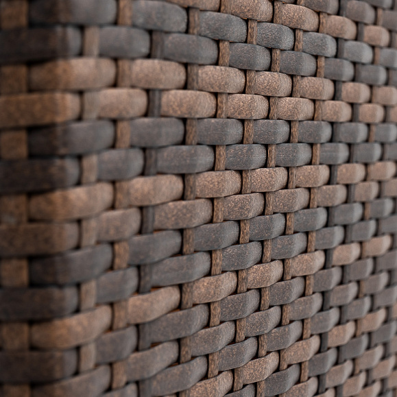 Капучино кашпо для цветов плетеное из искусственного ротанга, цвет коричневый фото 5