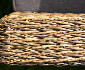 Капучино Сингл лаунж-зона из искусственного ротанга (гиацинт), цвет соломенный