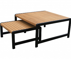 Комплект кофейных столов из алюминия MAYA темный графит Joygarden