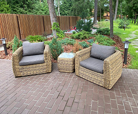 Кальяри кофейный столик из искусственного ротанга (гиацинт), цвет соломенный