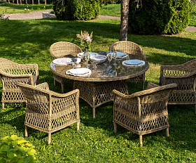 Обеденная Эспрессо–150 S 4SIS группа плетеная, цвет соломенный