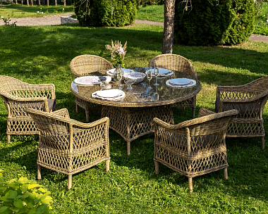 Обеденная Эспрессо–150 S 4SIS группа плетеная, цвет соломенный