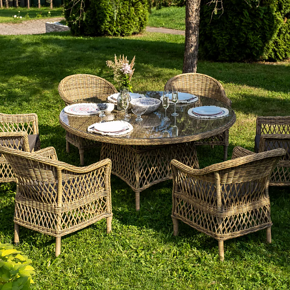 Обеденная Эспрессо–150 S 4SIS группа плетеная, цвет соломенный фото 3