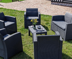 Обеденный комплект Lana L Royal Family из пластика, цвет графит