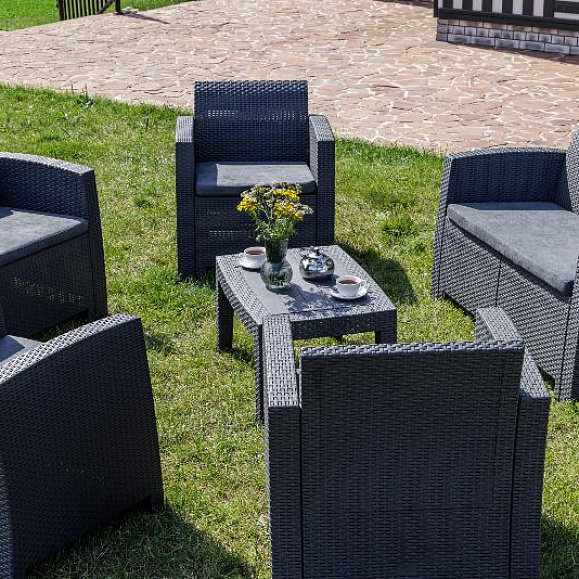 Обеденный комплект Lana L Royal Family из пластика, цвет графит фото 4