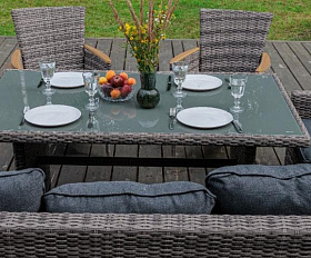 Угловой комплект Zorro Wood Double Royal Family из искусственного ротанга, цвет серый