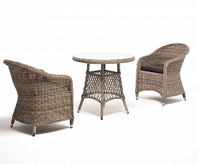 Обеденная группа Эспрессо–80 R 4SIS из искусственного ротанга, цвет бежевый
