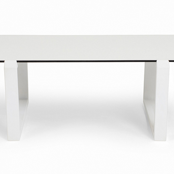 Варадеро журнальный стол из HPL 110х60 H43, каркас алюминий белый муар, цвет столешницы молочный фото 2