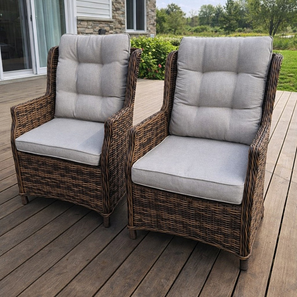 Комплект кресел Nicole Royal Family из искусственного ротанга, цвет коричневый фото 1