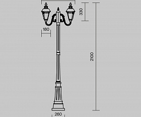 Садово-парковый светильник Goiri Maytoni O028FL-03BZ цвет Бронза Антик