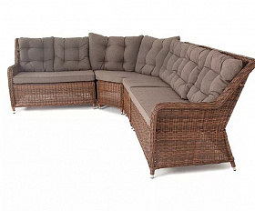 Диван модульный Бергамо 4SIS из искусственного ротанга, цвет коричневый