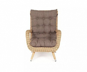 Плетеное кресло Толедо 4SIS из искусственного ротанга, цвет соломенный