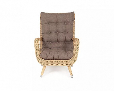 Плетеное кресло Толедо 4SIS из искусственного ротанга, цвет соломенный