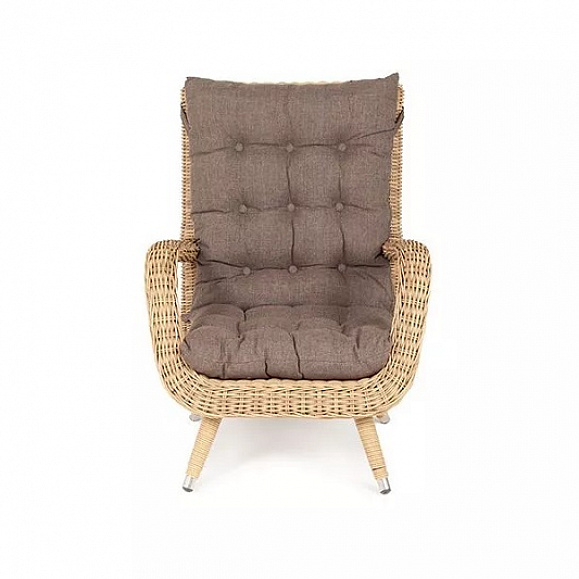Плетеное кресло Толедо 4SIS из искусственного ротанга, цвет соломенный фото 2