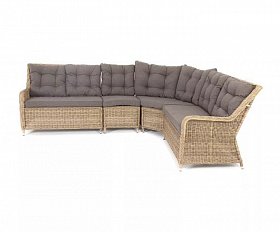 Диван модульный Бергамо 4SIS из искусственного ротанга, цвет соломенный