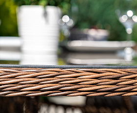 Эспрессо плетеный круглый стол, диаметр 150 см, цвет коричневый