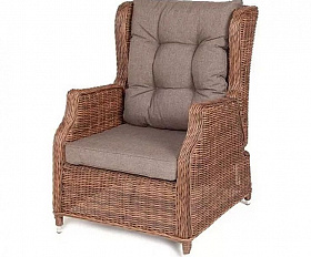 Плетеное кресло раскладное Форио 4SIS из искусственного ротанга, цвет коричневый