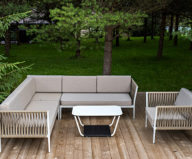 Касабланка модульная лаунж-зона из роупа (веревки), каркас из алюминия