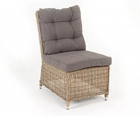 Центральный модуль дивана Бергамо 4SIS из искусственного ротанга, цвет соломенный