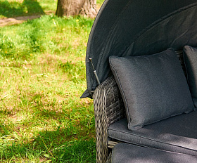 Диван-трансформер Violetta Royal Family из искусственного ротанга, цвет серый