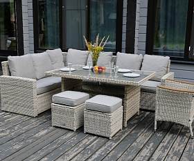 Угловой комплект Zorro Wood Royal Family из искусственного ротанга, цвет бежевый