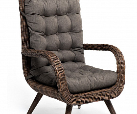 Плетеное кресло Толедо 4SIS из искусственного ротанга, цвет коричневый