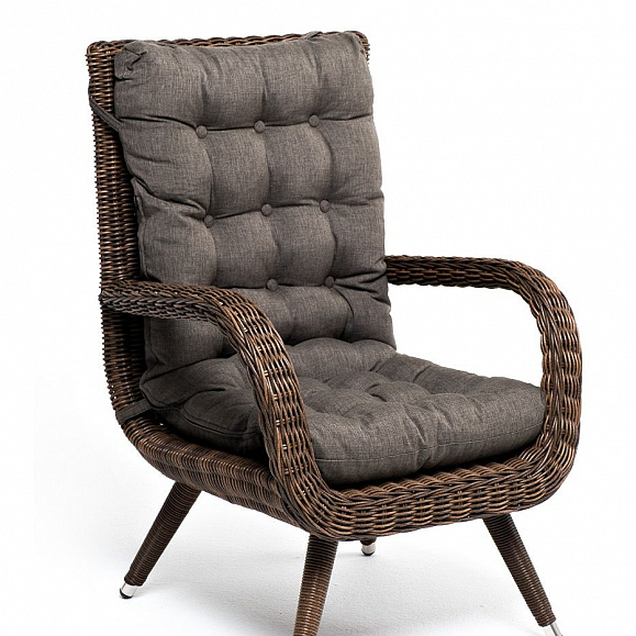 Плетеное кресло Толедо 4SIS из искусственного ротанга, цвет коричневый фото 4