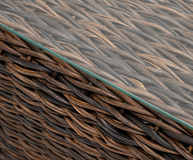 Капучино журнальный столик из искусственного ротанга (гиацинт), цвет коричневый