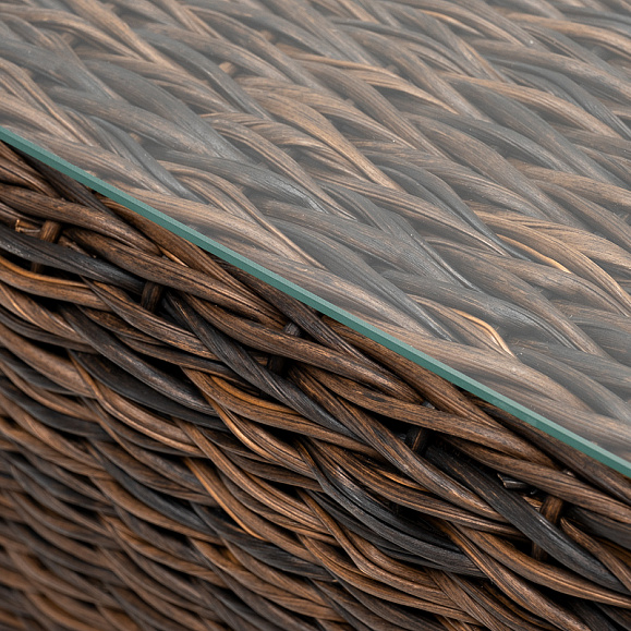 Капучино журнальный столик из искусственного ротанга (гиацинт), цвет коричневый фото 4