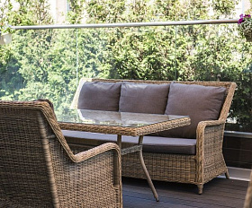 Обеденная группа Кортадо 4SIS из искусственного ротанга, цвет соломенный