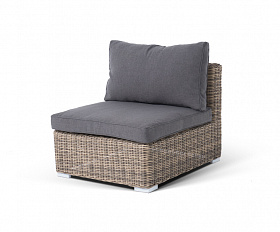 Лунго трансформирующийся диван из искусственного ротанга, цвет соломенный