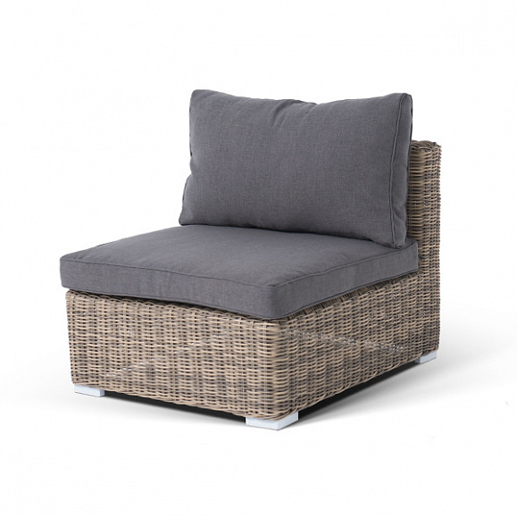 Лунго трансформирующийся диван из искусственного ротанга, цвет соломенный фото 4