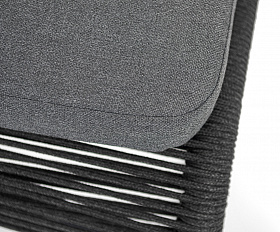 Ането стул барный плетеный из роупа, каркас алюминий темно-серый (RAL7024) муар, роуп темно-серый круглый, ткань темно-серая 027