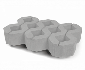 Тротуарная плитка Нобетек Газонная решетка 1РД10 светло-серая