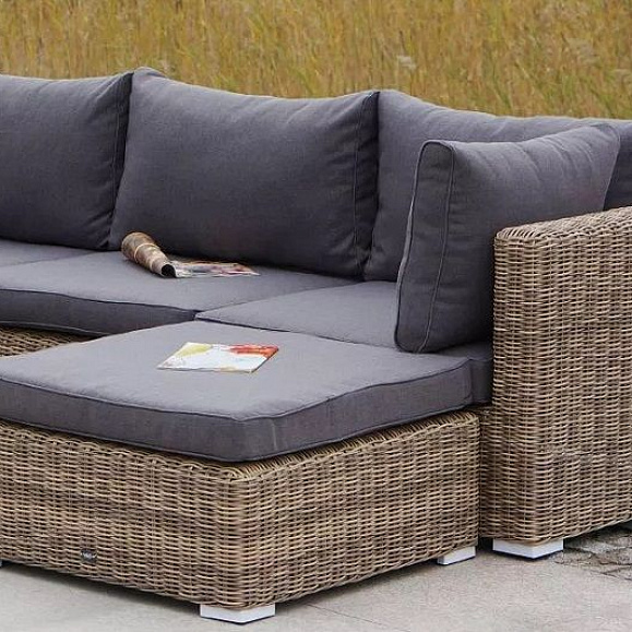 Лаунж-зона трансформирующаяся Лунго 4SIS из искусственного ротанга, цвет соломенный фото 6