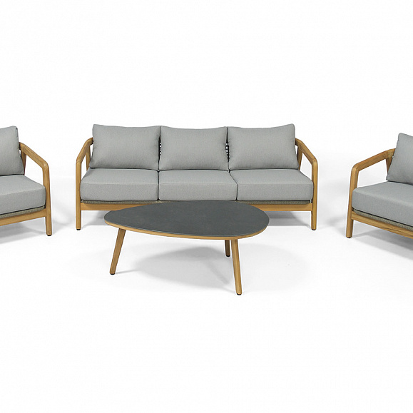 Лейпциг лаунж-зона из тика на 5 персон, цвет серый фото 1