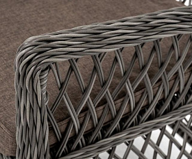 Обеденная группа Эспрессо-80 L 4SIS из искусственного ротанга, цвет графит