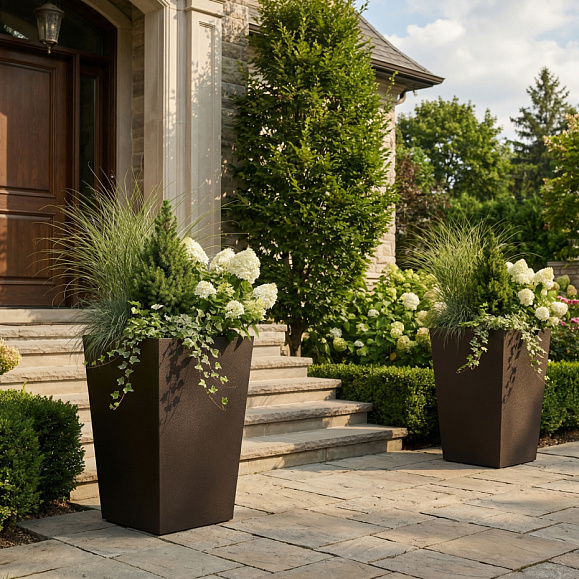 Кашпо Concretika Коник 40x40x70 Дарк браун 8028 фото 1