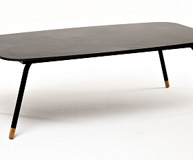 Верона журнальный стол из HPL 120х65, H40, каркас черный муар, цвет столешницы серый гранит