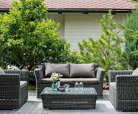 Кресло Капучино 4SIS из искусственного ротанга, цвет графит