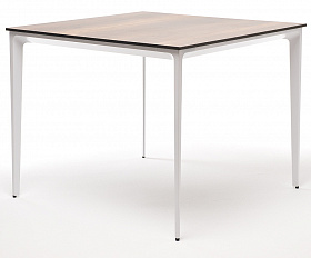 Малага обеденный стол из HPL 90х90см, цвет дуб, каркас белый