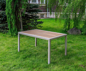 Обеденный стол Amelia Royal Family из искусственного ротанга 150 см, цвет бежевый