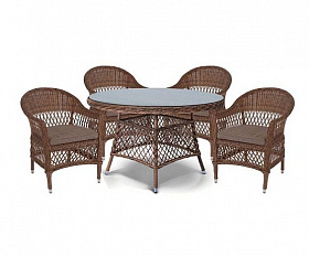 Обеденная Эспрессо-120 S 4SIS группа плетеная, цвет коричневый