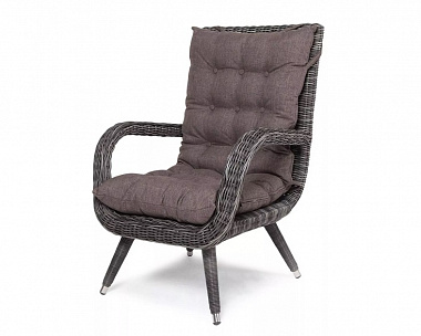 Плетеное кресло Толедо 4SIS из искусственного ротанга, цвет графит