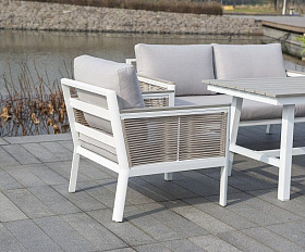 Лаунж-зона Сан Ремо 4SIS из роупа (веревки), цвет серо-коричневый