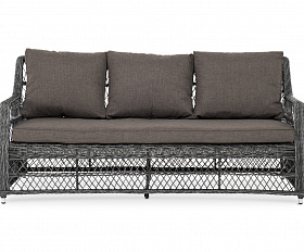 Гранд Латте диван трехместный из искусственного ротанга, цвет графит