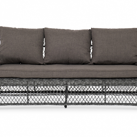 Гранд Латте диван трехместный из искусственного ротанга, цвет графит фото 2